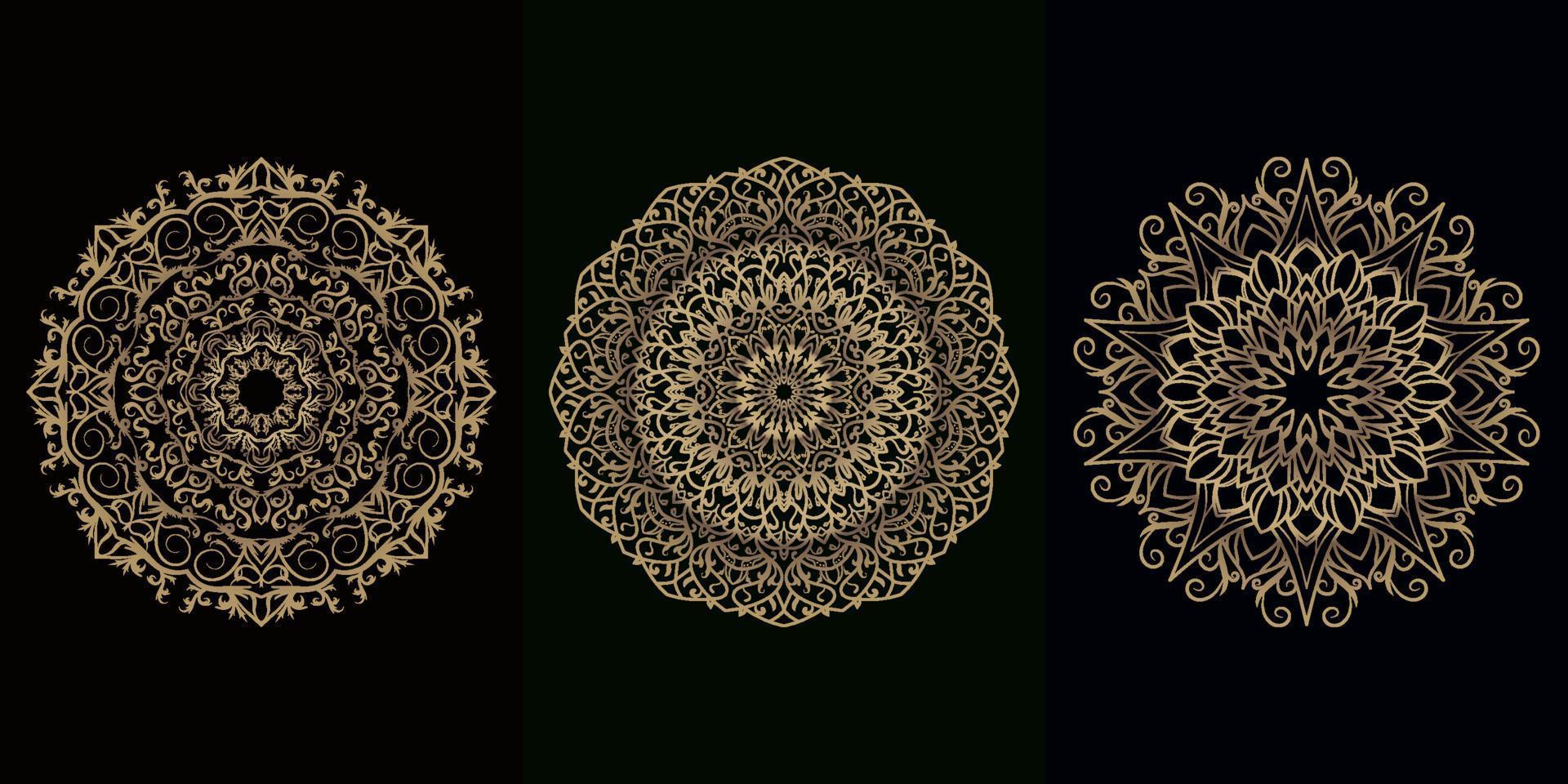 collezione di ornamenti mandala o fiori vettore