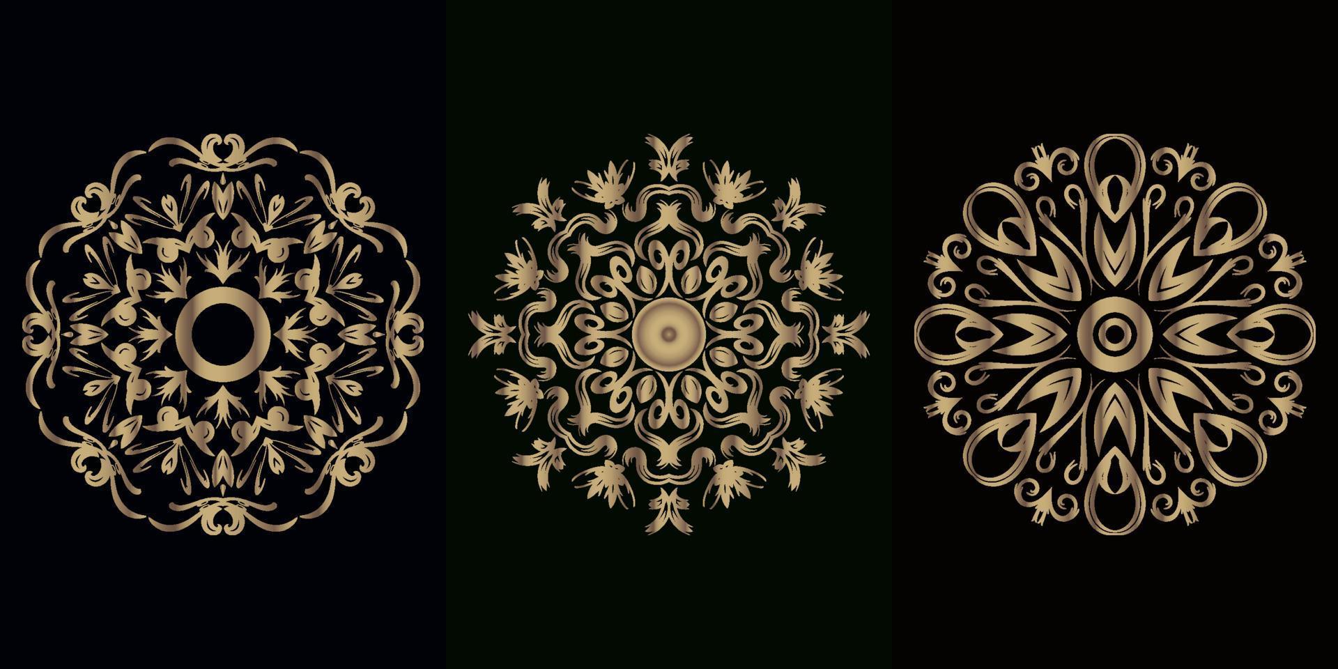 collezione di ornamenti mandala o fiori vettore