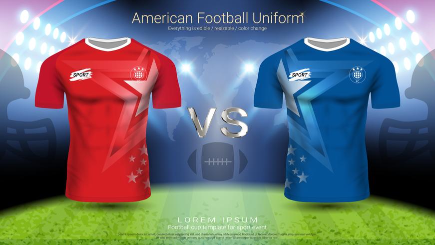 Uniforme del giocatore di football americano. vettore