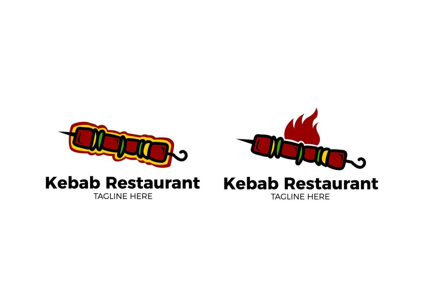 design del logo del ristorante kebab vettore