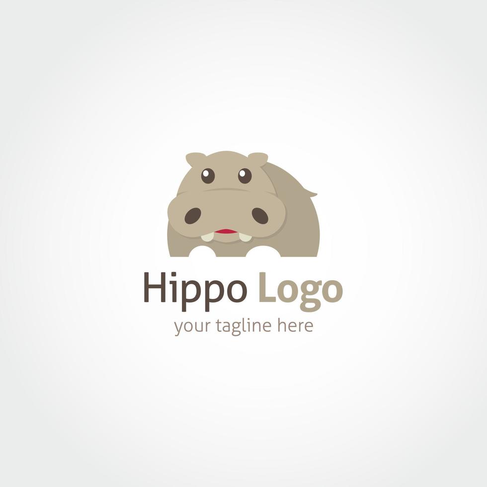 modello di progettazione di ippopotamo. illustrazione vettoriale del logo animale