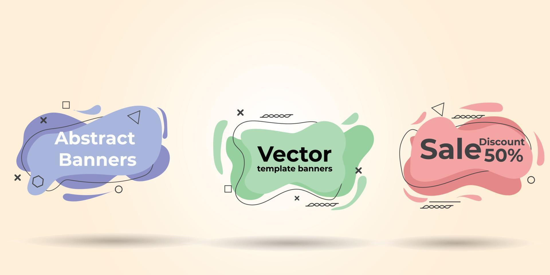 set di forme astratte pastello colorate liquide geometriche. può essere utilizzato per lo sfondo sul sito Web o sulle app mobili. modello pronto per l'uso nel web o nel design di stampa vettore