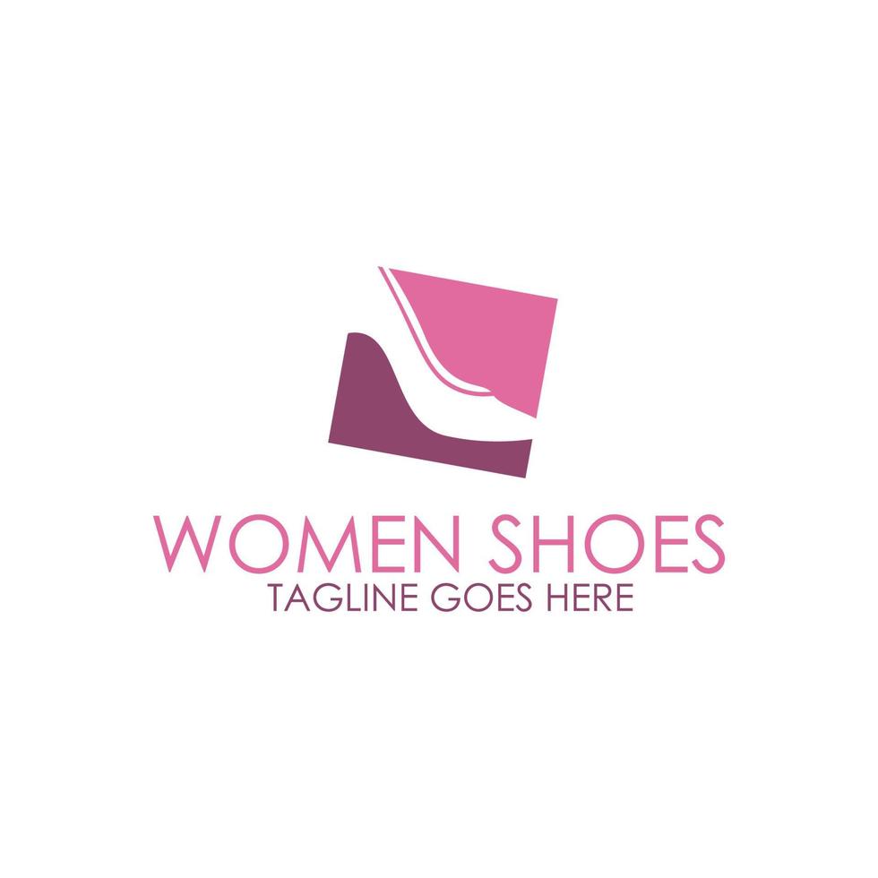 modello di progettazione di logo di scarpe da donna vettore