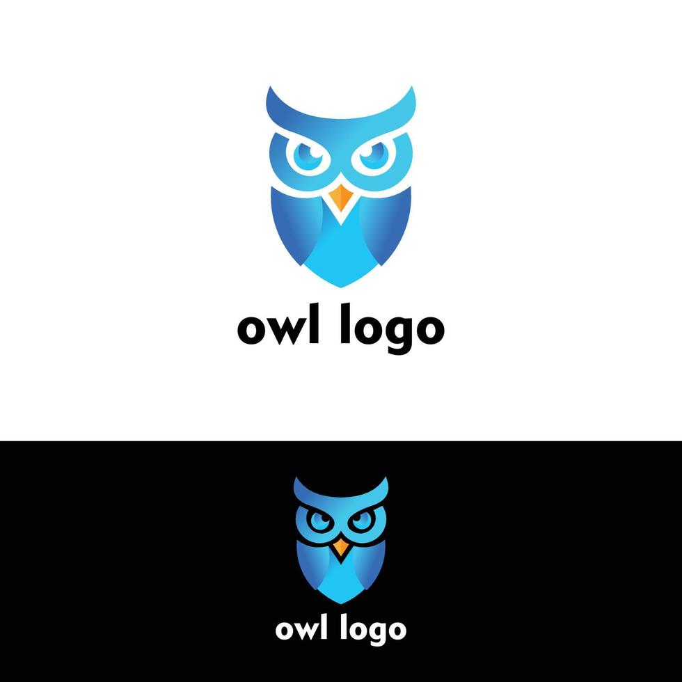 gufo logo icona scudo ala design moderno e creativo vettore