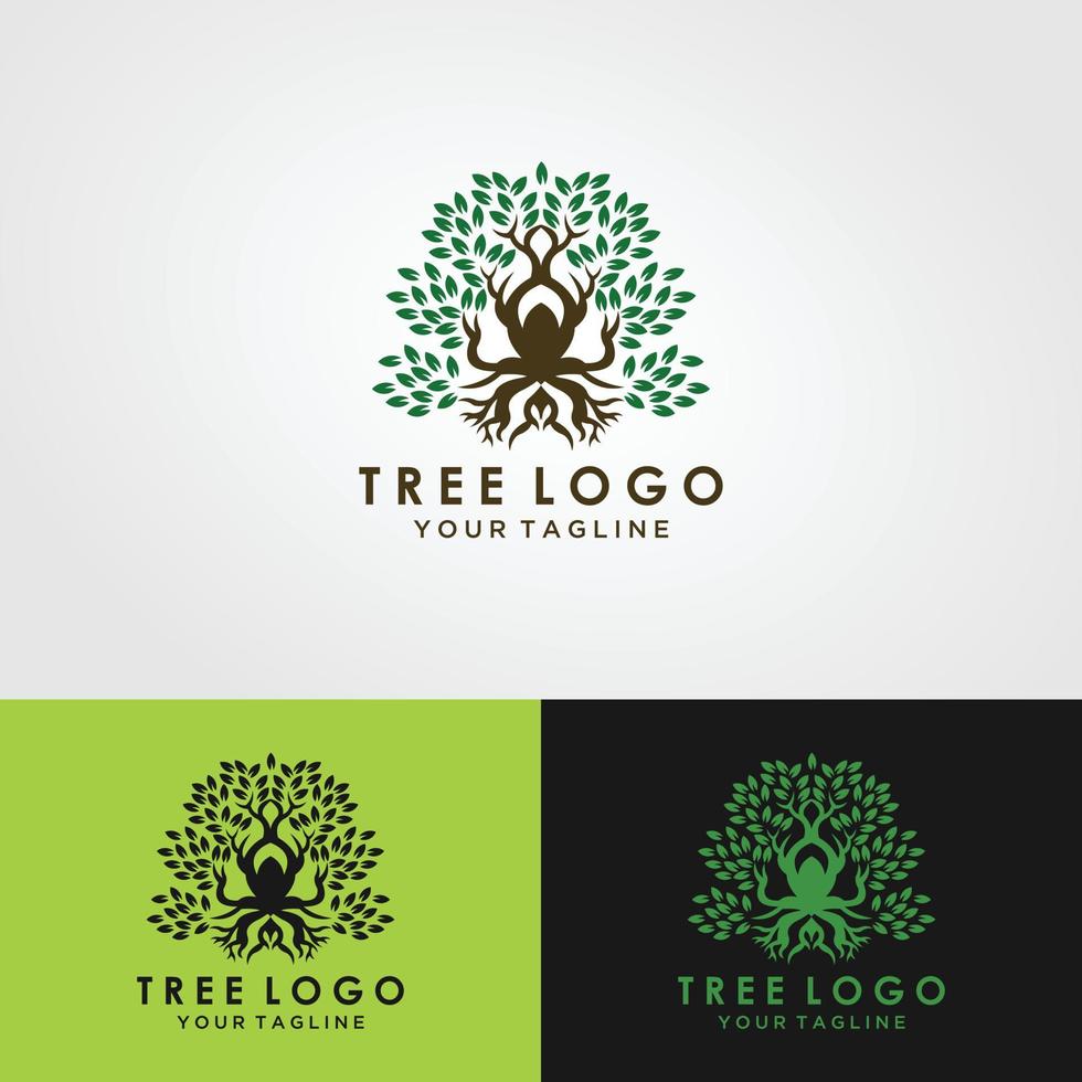 mobileroot dell'illustrazione del logo dell'albero. silhouette vettoriale di un albero, design astratto logo albero vibrante, vettore radice - ispirazione per il design del logo albero della vita isolato su sfondo bianco.