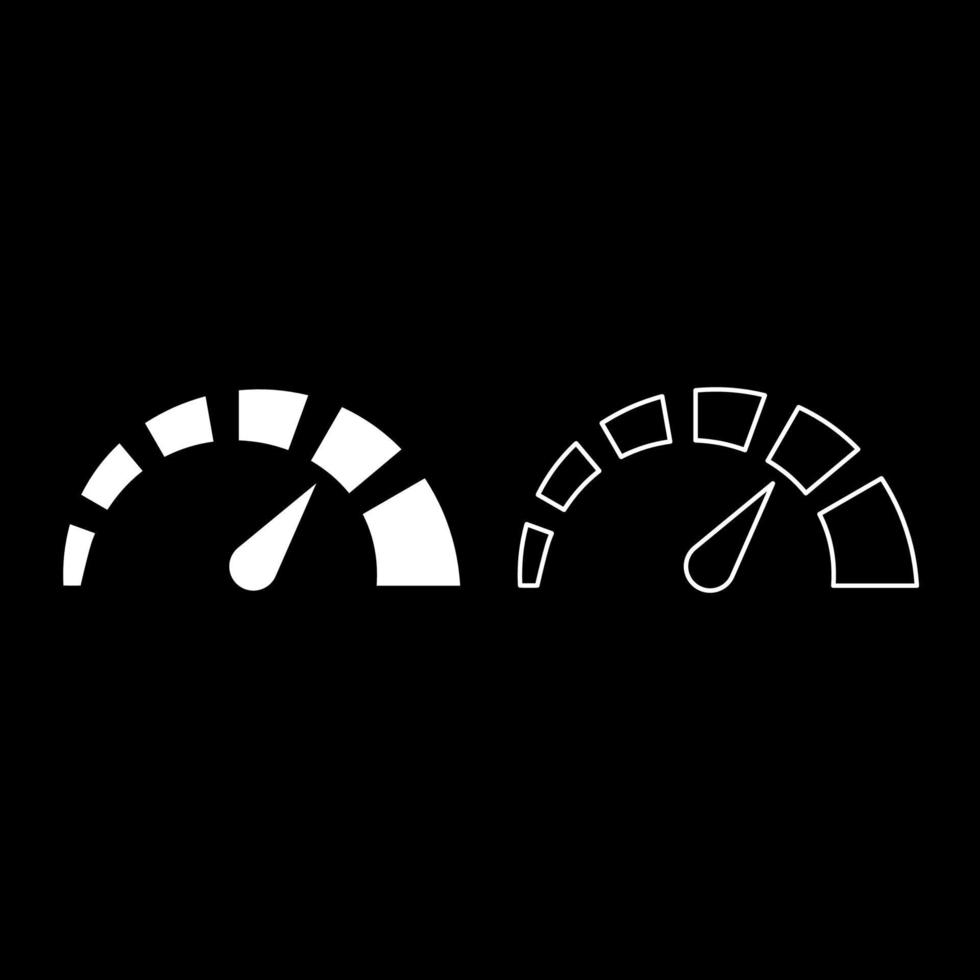 icona del tachimetro imposta immagine a colori bianco stile piatto semplice immagine vettore