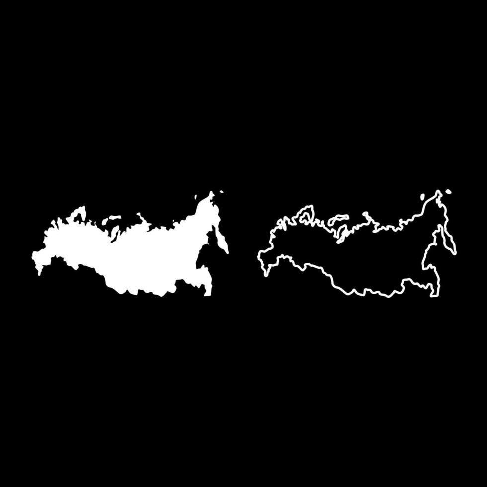mappa dell'icona russa set colore bianco illustrazione stile piatto semplice immagine vettore