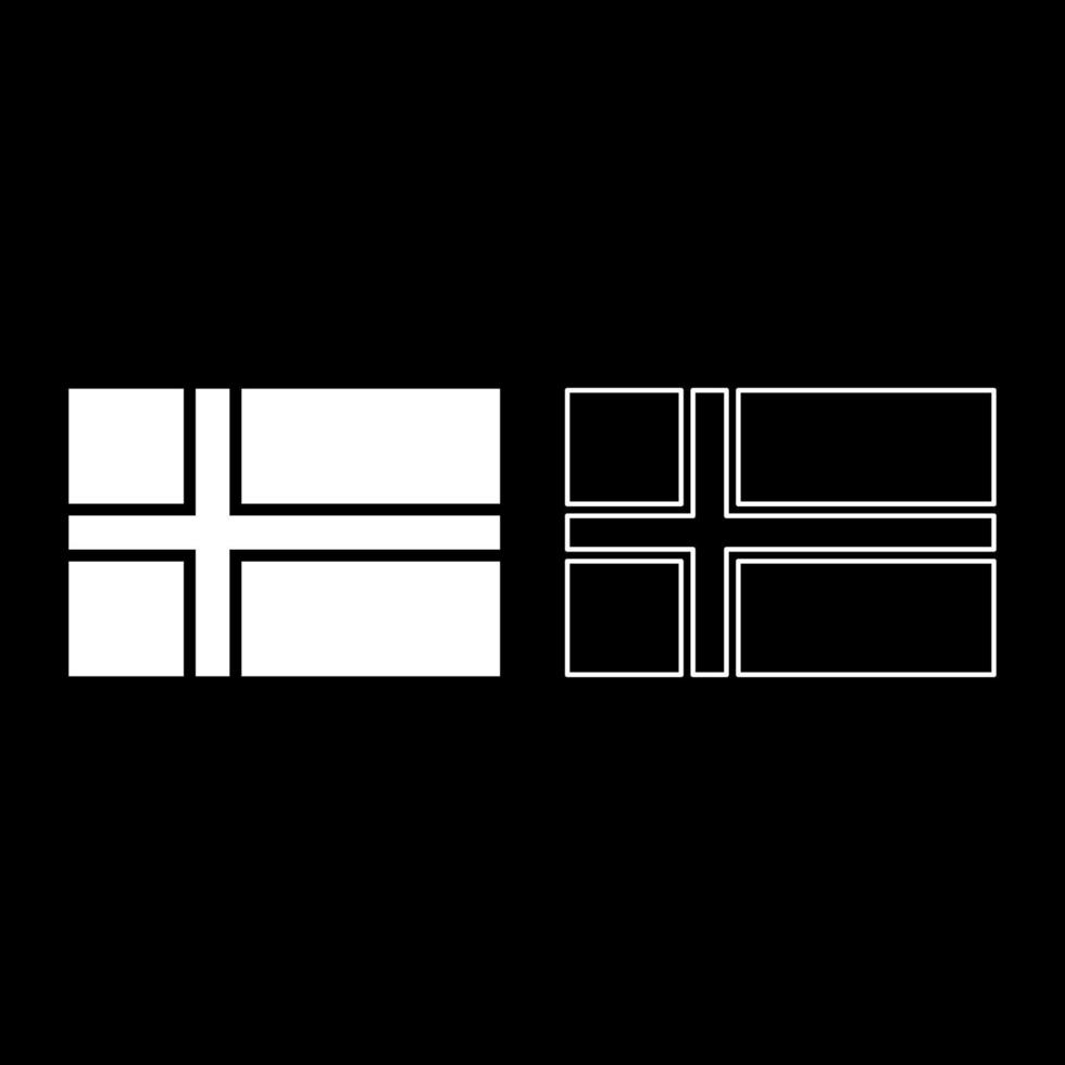 bandiera della norvegia set di icone colore bianco illustrazione stile piatto semplice immagine vettore