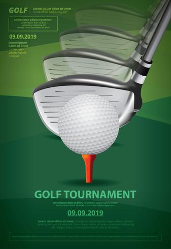 Illustrazione di vettore del campionato di golf del manifesto