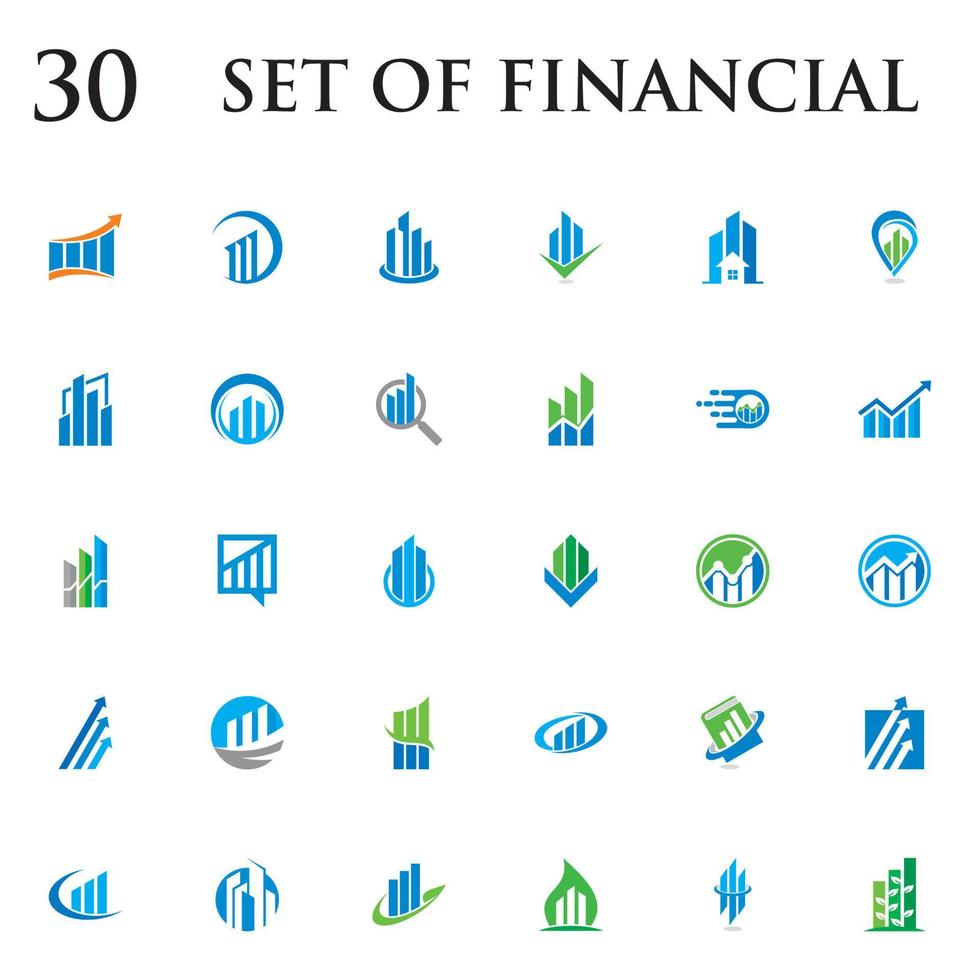 set di vettore grafico, set di logo finanziario