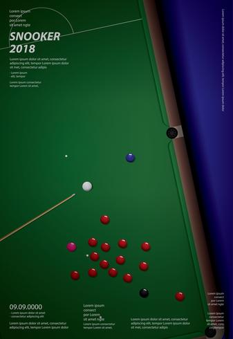 Illustrazione di vettore del modello di progettazione del manifesto di campionato dello snooker