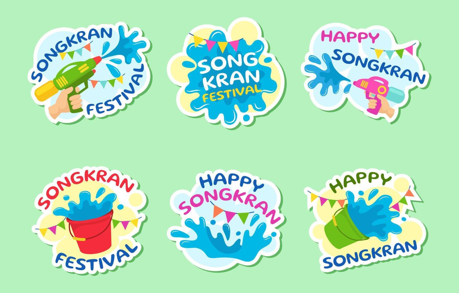 set colorato di songkran vettore