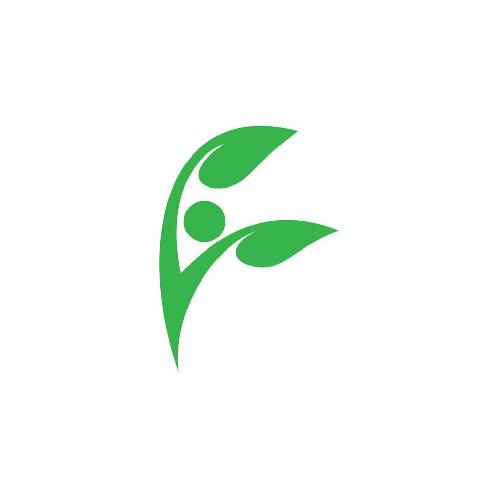 logo di cura sana, logo sano della natura vettore