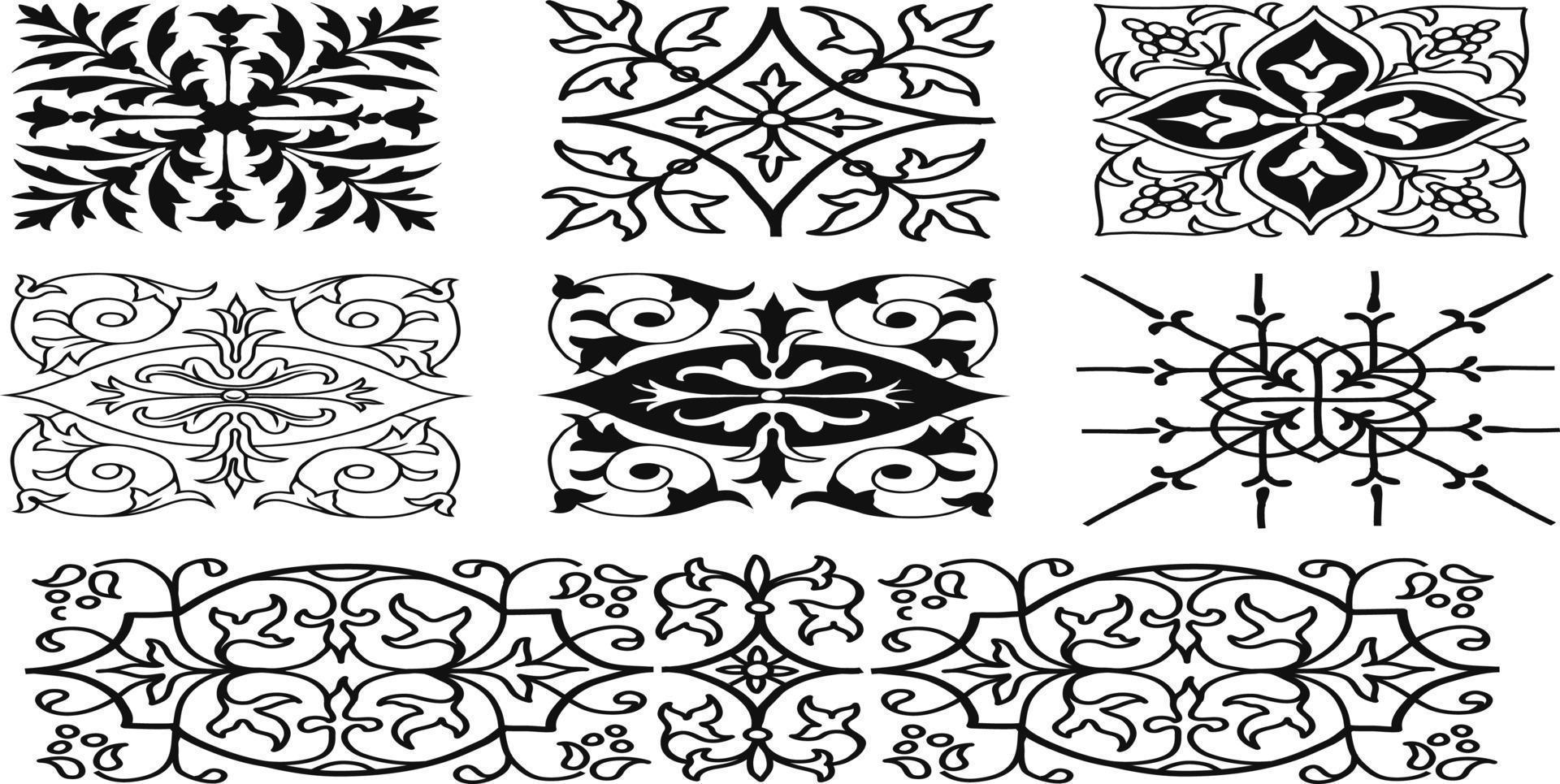 stampa ventage forma rotonda, illustrazione vettoriale con sfondo bianco può essere per azienda, industria, web e per altri. set di design emblema ventage batik indonesia è una tecnica di disegno