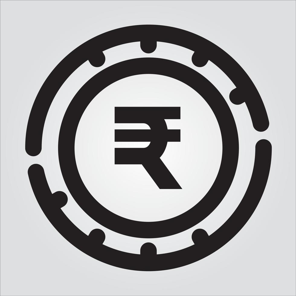 isolato delineato rupia valuta trasparente scalabile icona grafica vettoriale pro vettore