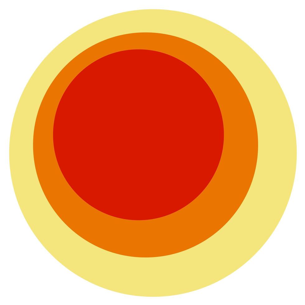 icona del sole piatto in stile piatto del fumetto. simbolo della luce solare. illustrazione vettoriale di corpi celesti