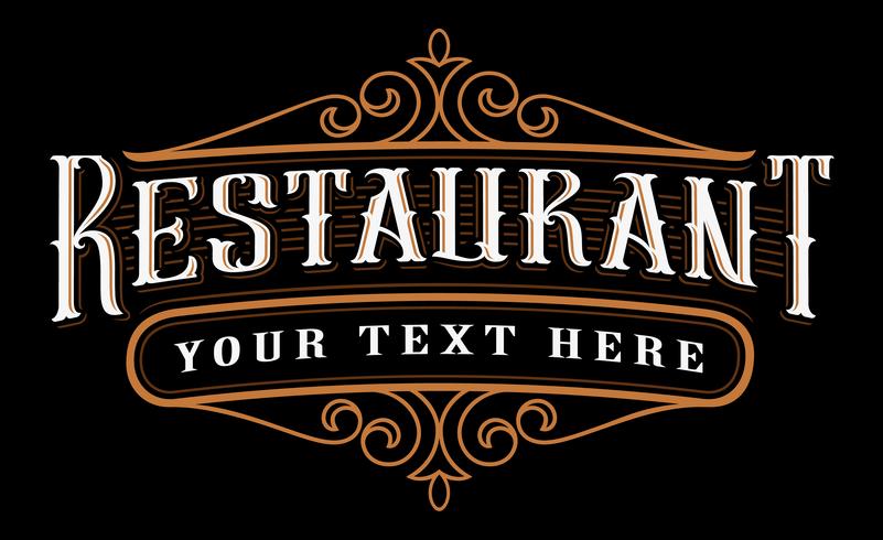 Ristorante Vintage Lettering vettore