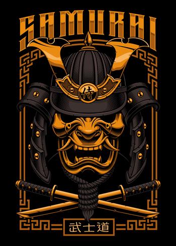 Poster design di samurai vettore