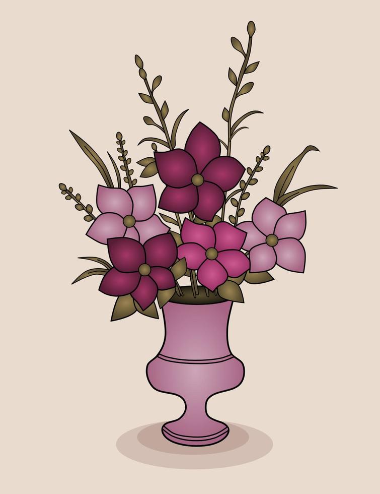 fiori in vaso vettore