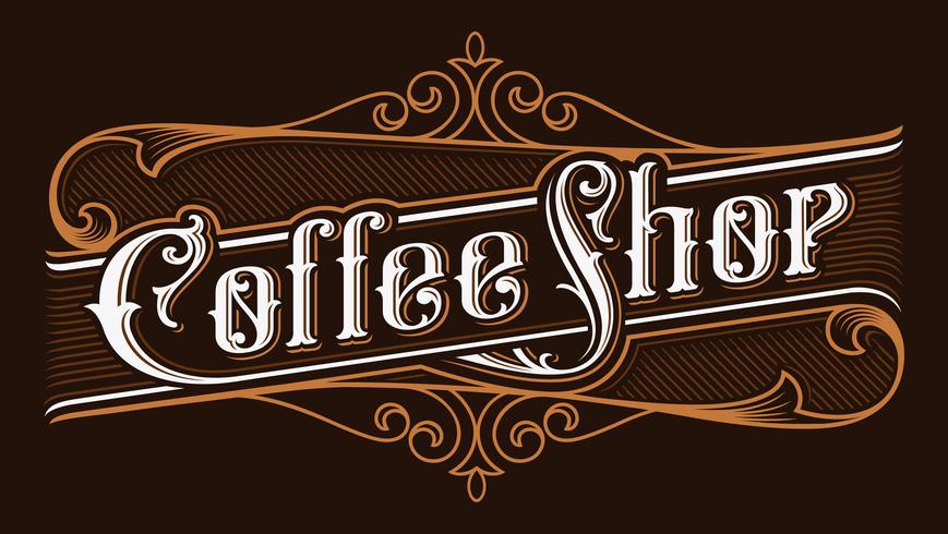 Illustrazione di lettering vintage caffetteria. vettore