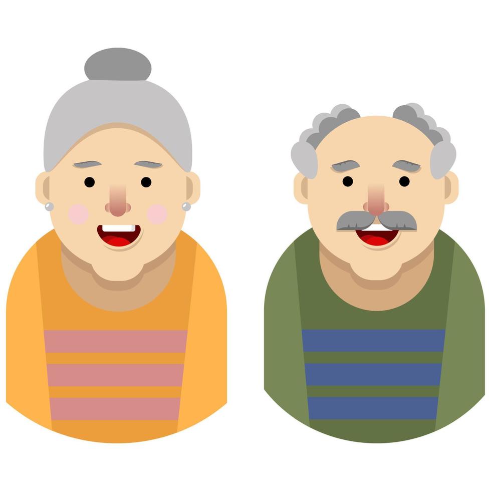 un uomo anziano e un'anziana woman.flat illustration.cartoon style.old people.vector illustrazione vettore