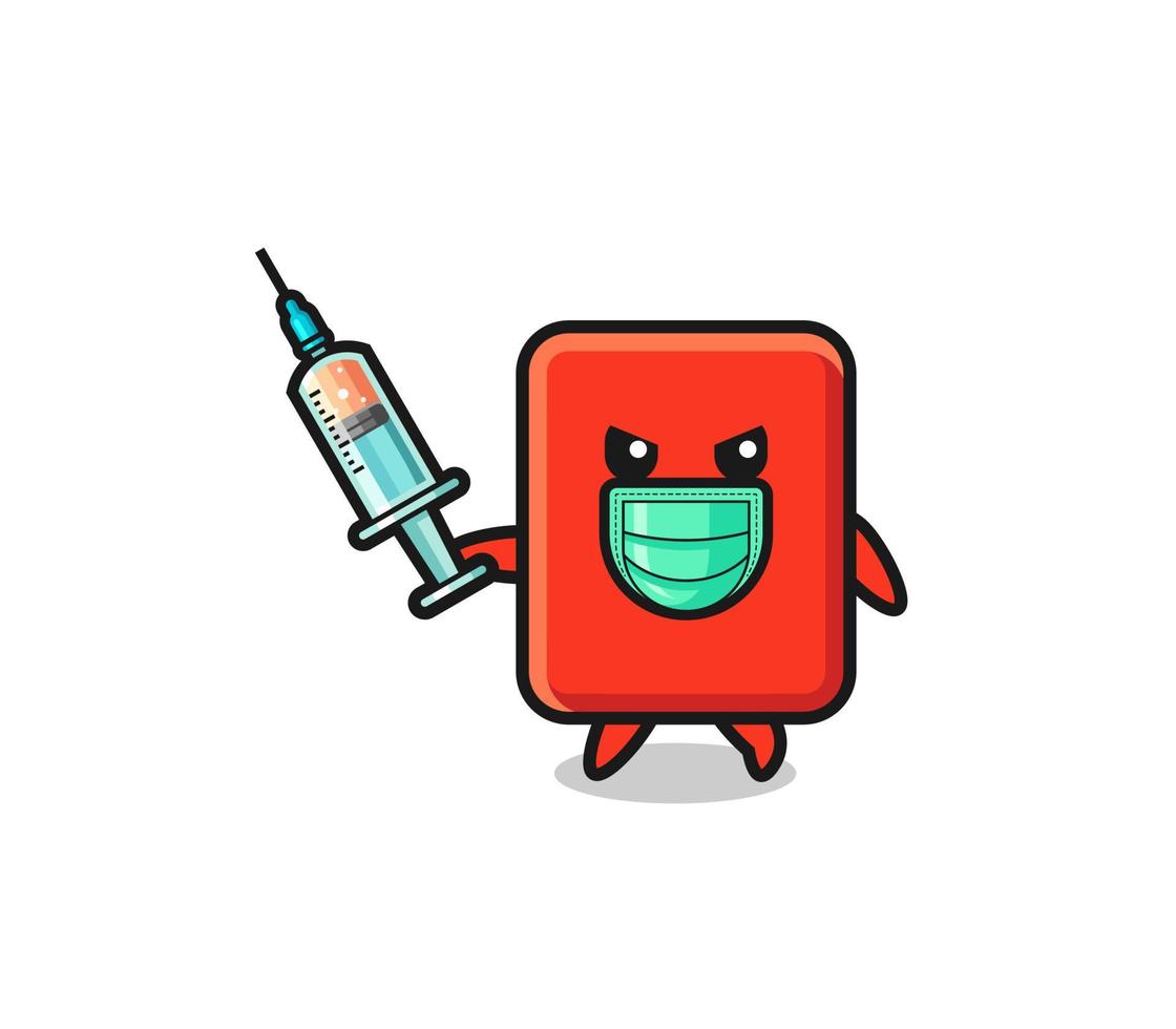 illustrazione del cartellino rosso per combattere il virus vettore