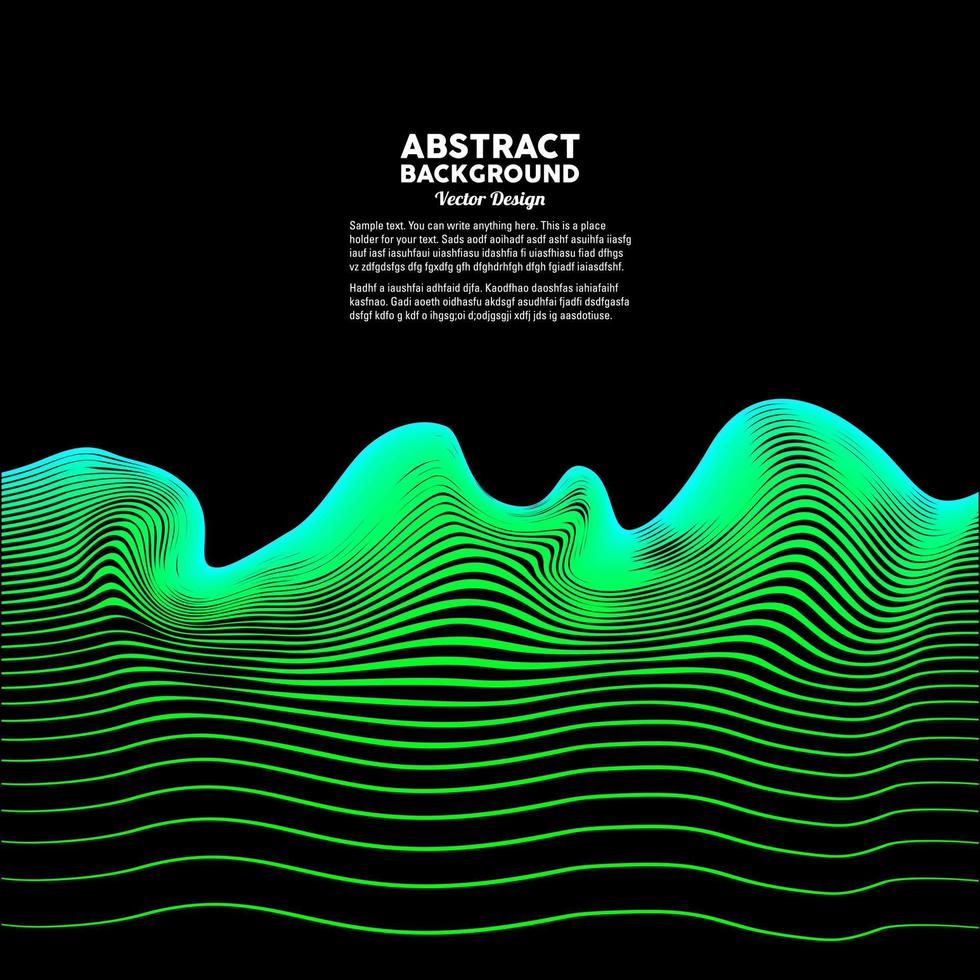 sfondo astratto vettoriale con onde dinamiche di colore verde. illustrazione vettoriale