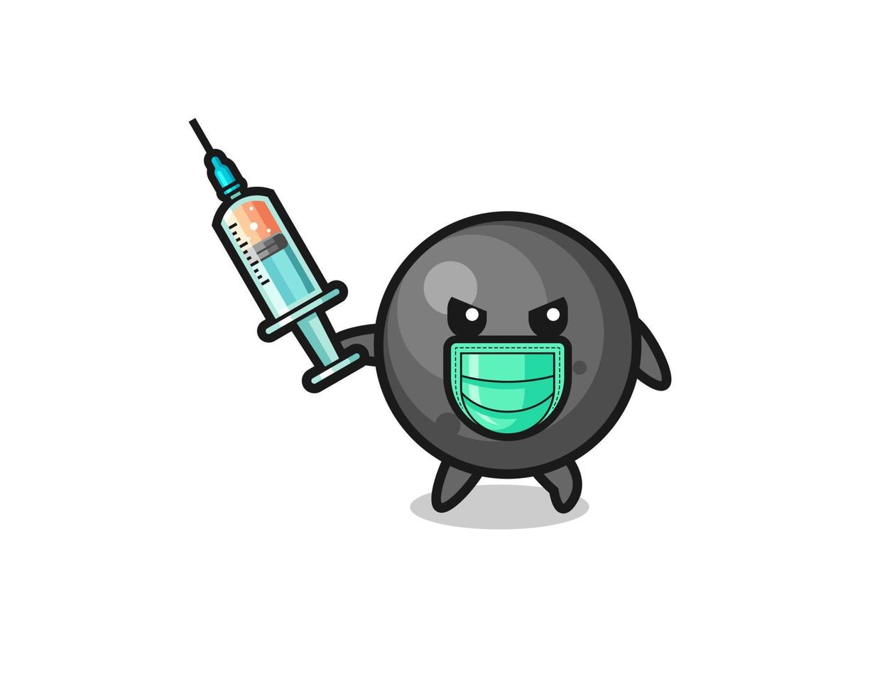illustrazione della palla di cannone per combattere il virus vettore