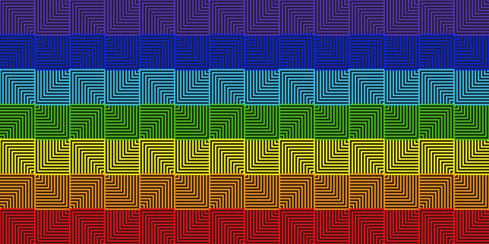 Linea astratta fondo geometrico dell&#39;arcobaleno quadrato - illustrazione di vettore