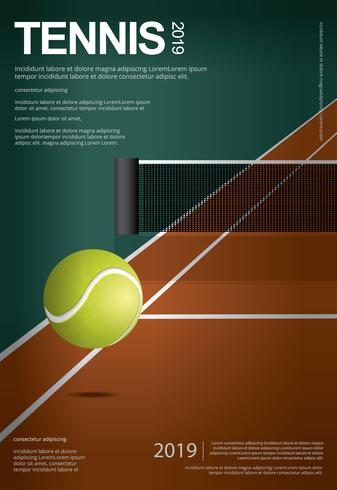 Illustrazione di vettore del manifesto di campionato di tennis