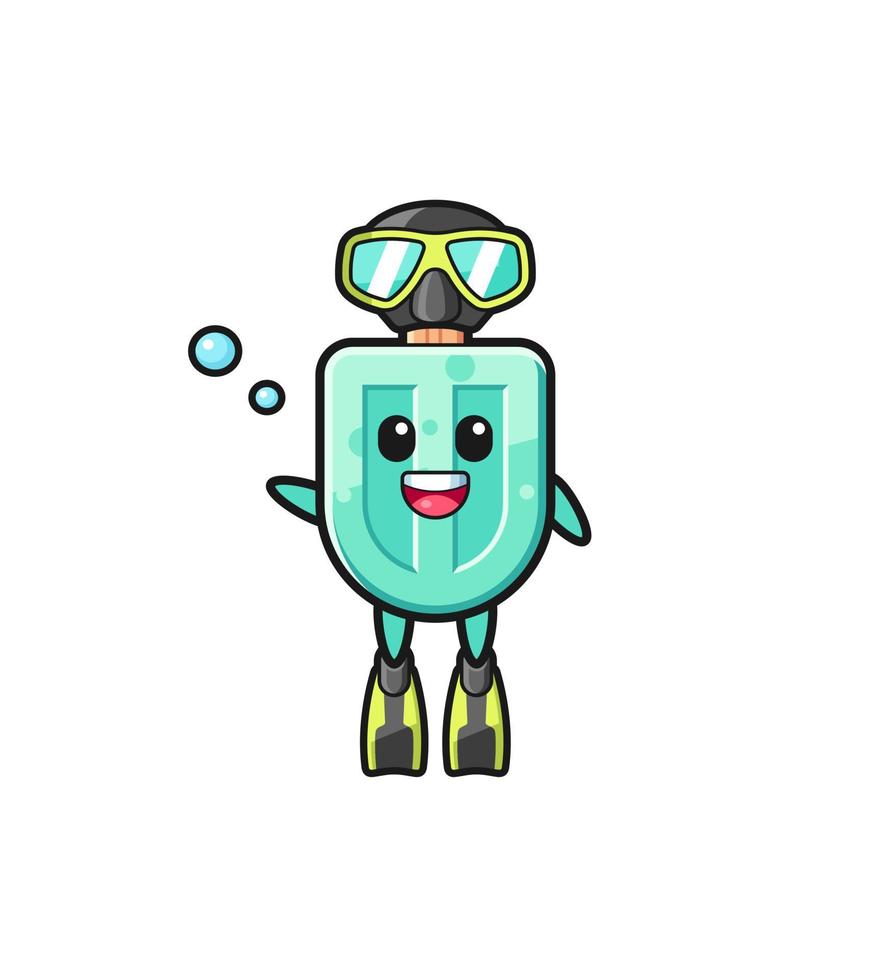 il personaggio dei cartoni animati del subacqueo dei ghiaccioli vettore