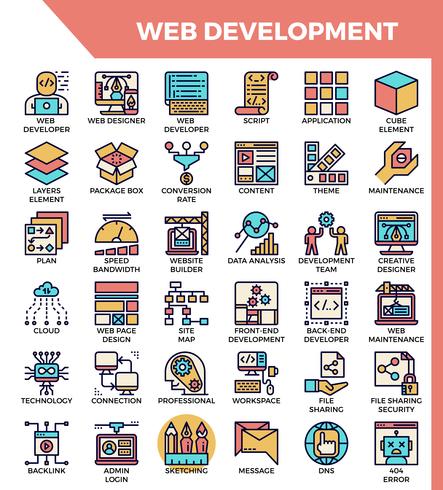 Icone di sviluppo Web vettore
