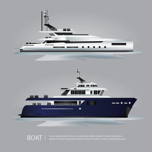 Yacht turistico della barca del trasporto da viaggiare illustrazione di vettore