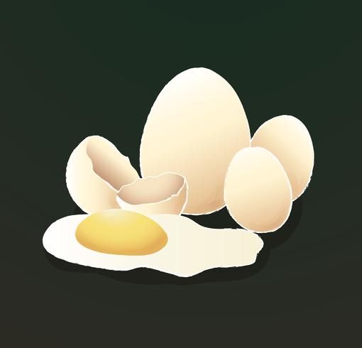 uova isolate con sfondo nero illustrazione vettoriale