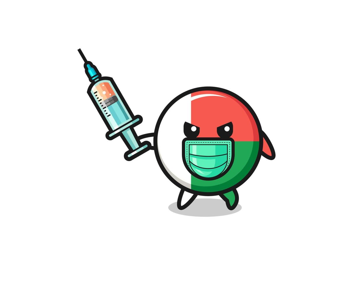 illustrazione della bandiera del madagascar per combattere il virus vettore