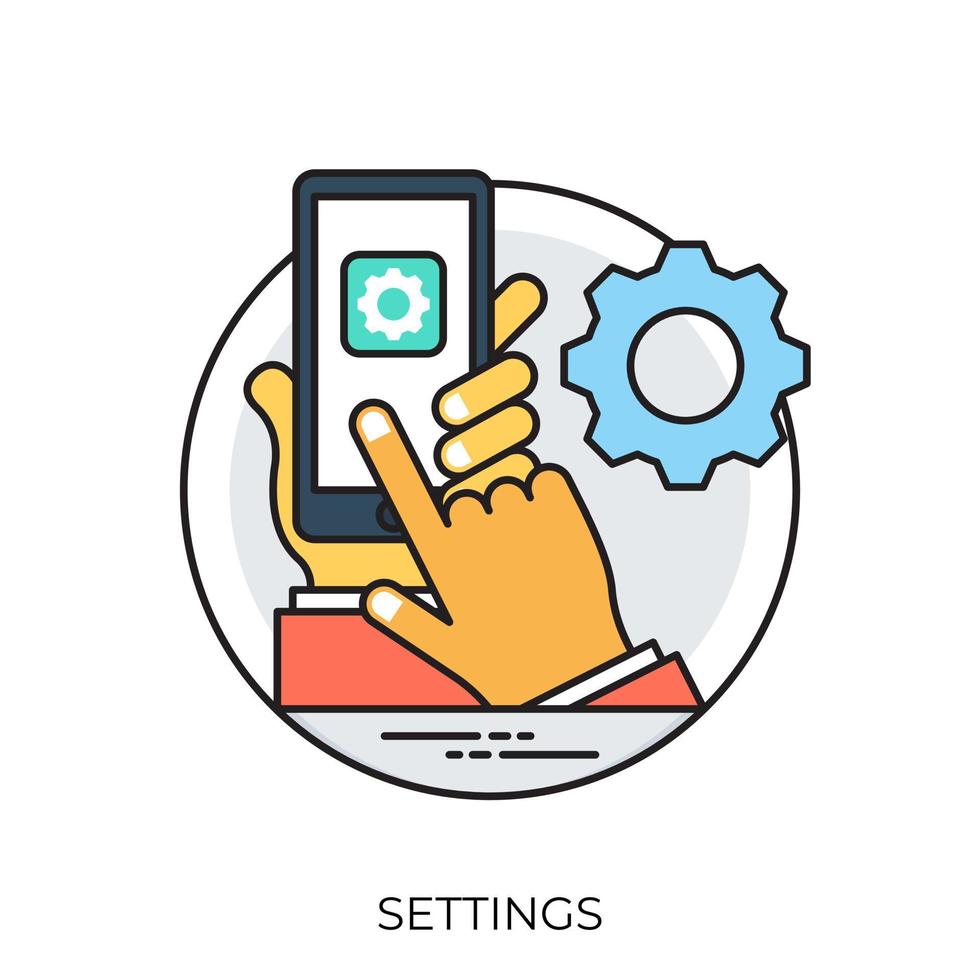 concetti di impostazioni mobili vettore
