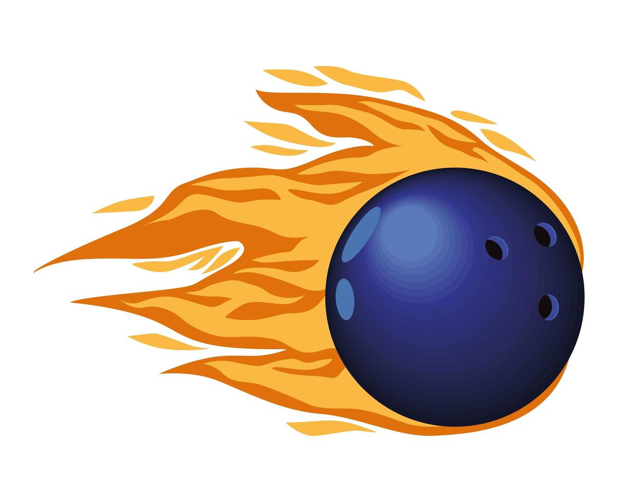 palla da bowling in fiamme vettore