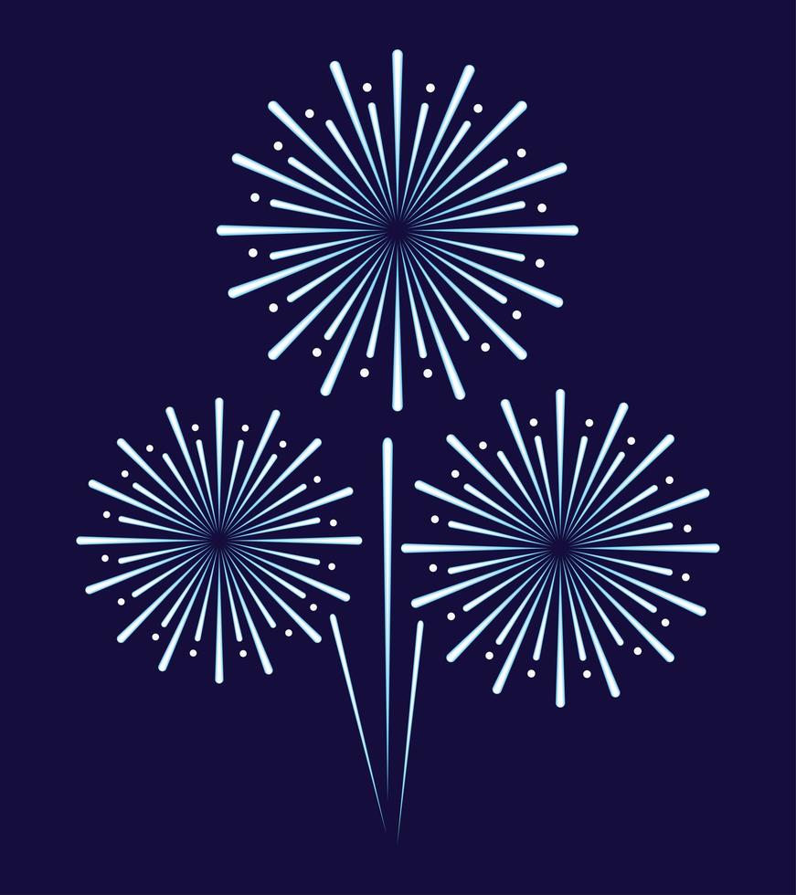 icone di esplosione di fuochi d'artificio blu vettore