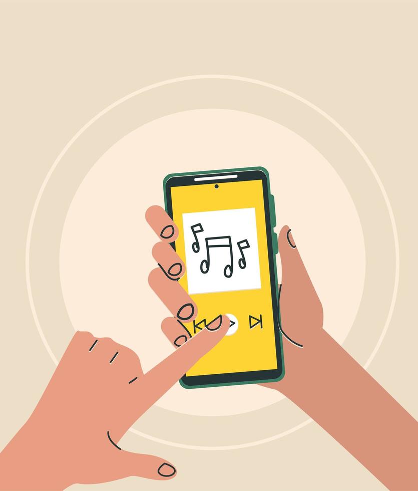 ascoltare musica sullo smartphone vettore