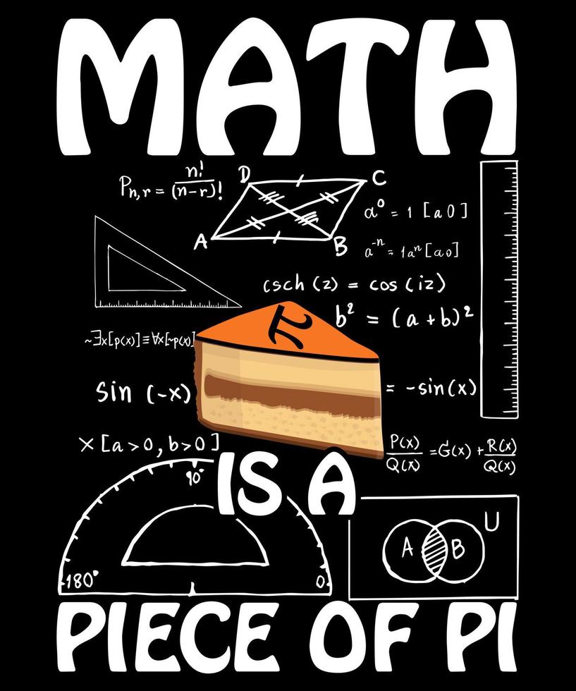 la matematica è un pezzo del modello di design piatto del giorno pi vettore