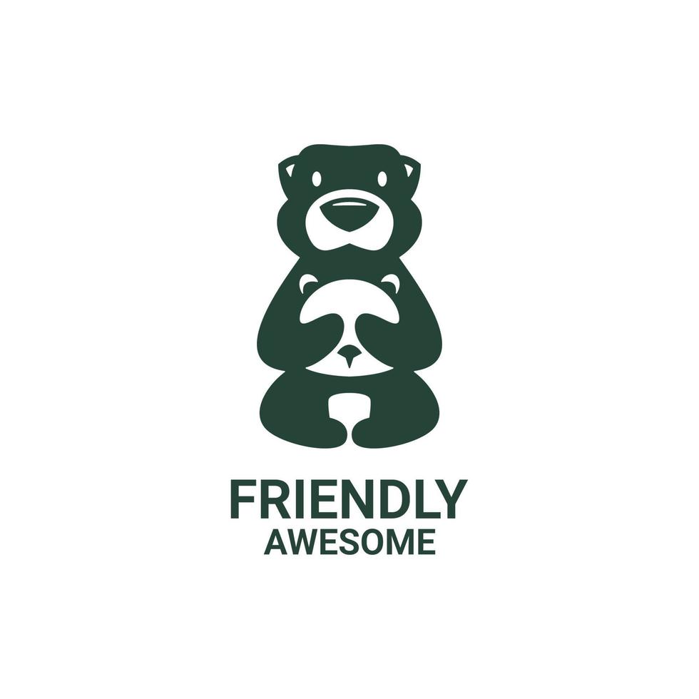 illustrazione grafica vettoriale di orso amichevole, buono per il design del logo