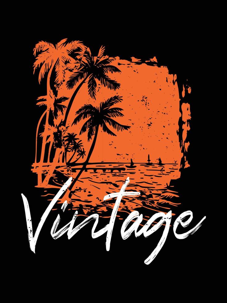 design t-shirt vintage. design di t-shirt vintage in stile topico. design t-shirt vintage retrò. vettore