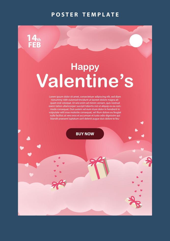 carta da parati amore modello di social media san valentino vettore