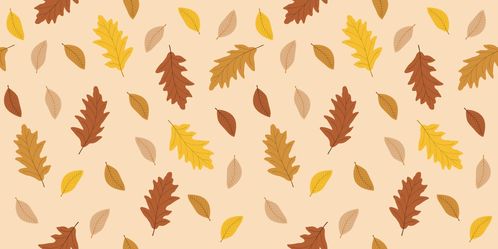 modello senza cuciture delle foglie di autunno. sfondo floreale dell'illustrazione della stagione autunnale vettore
