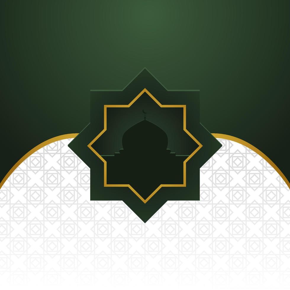 sfondo elegante banner islamico verde e oro vettore