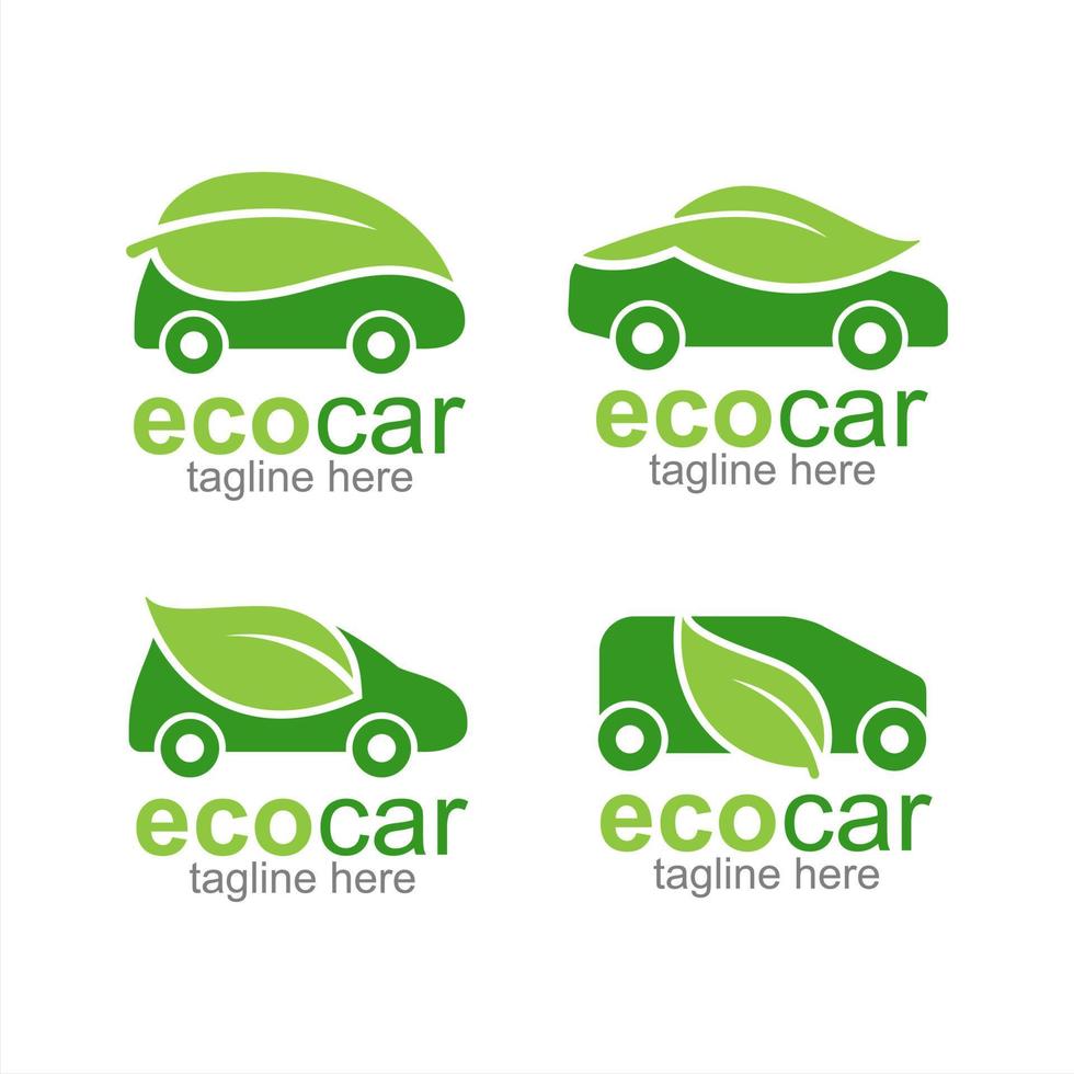 disegno vettoriale di loghi di auto ecologiche