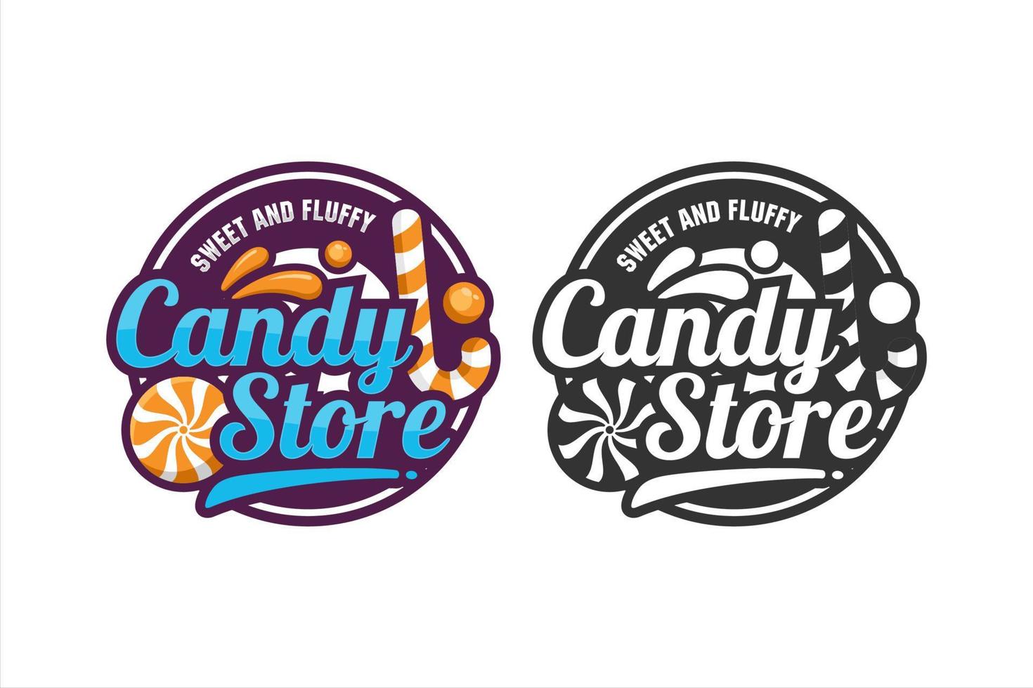 logo di disegno vettoriale negozio di caramelle