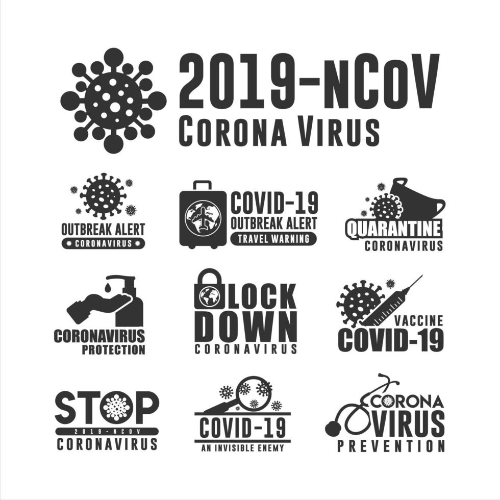 logo del virus corona dieci collezione di disegni vettoriali