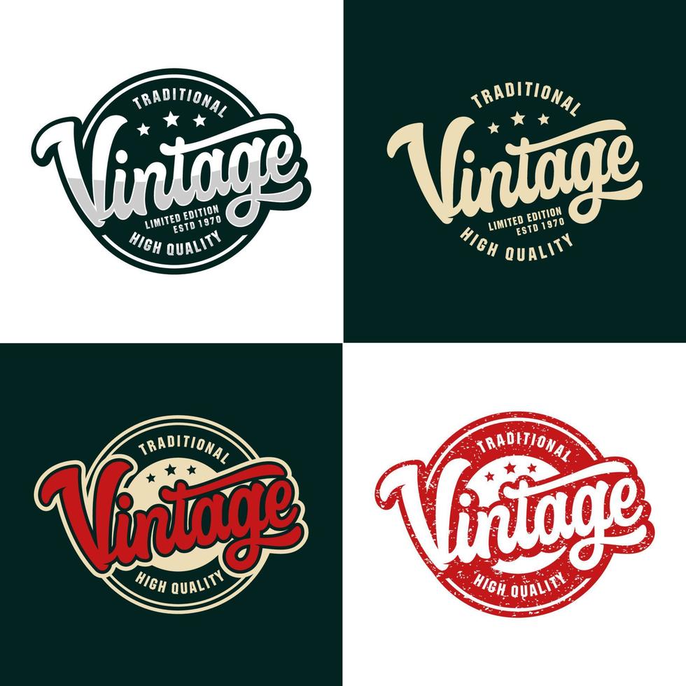 set logo design vettoriale vintage tradizionale di alta qualità