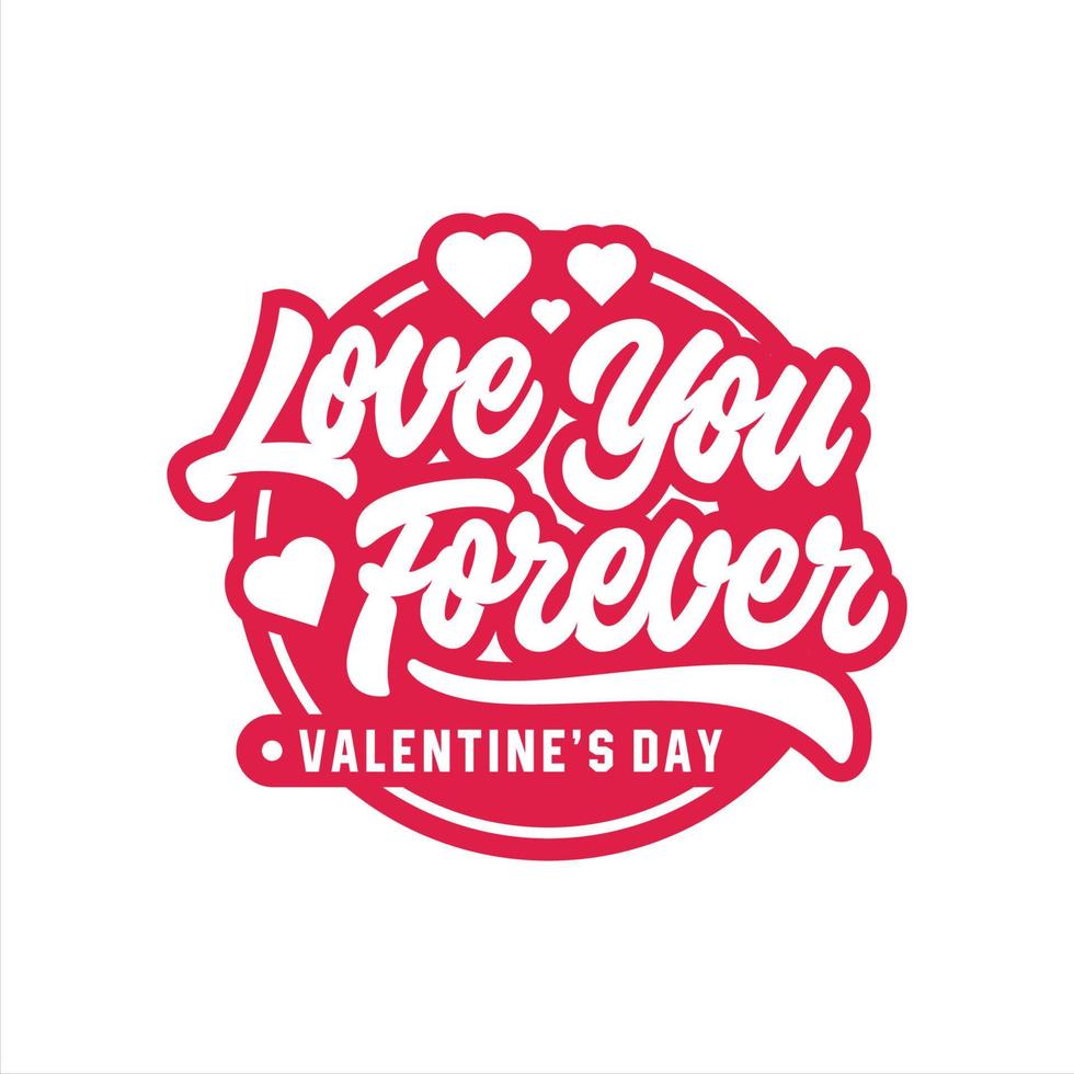 san valentino ti amo per sempre lettering logo3 vettore